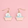 Rubba Dub Dub, Dog In The Tub Earrings (Gold Plated)