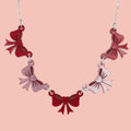 Red and Pink Bow Bunting Necklace