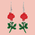 Red Rose Earrings