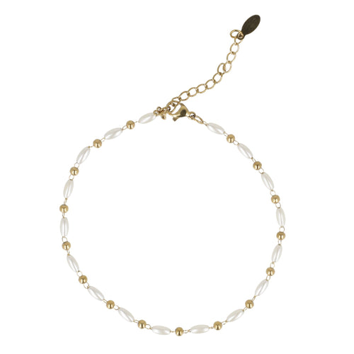 Rice Pearl Anklet (Gold Plated)